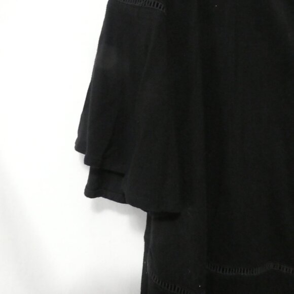 LOVE & LEGEND | 2X | Chic Black Cold Shoulder Top | Bell Sleeves | Front Detail - Picture 6 of 16